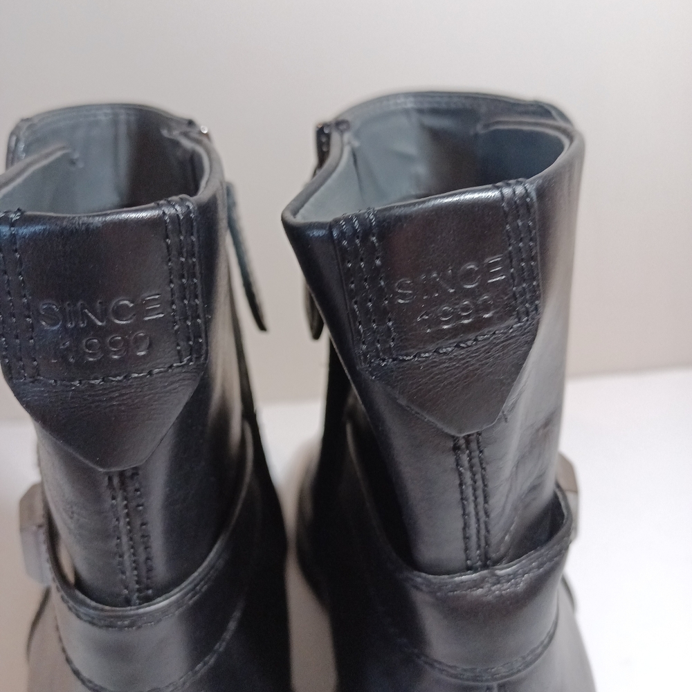 Franco Sarto Black Leather Ankle Booties - Picture 3 of 9